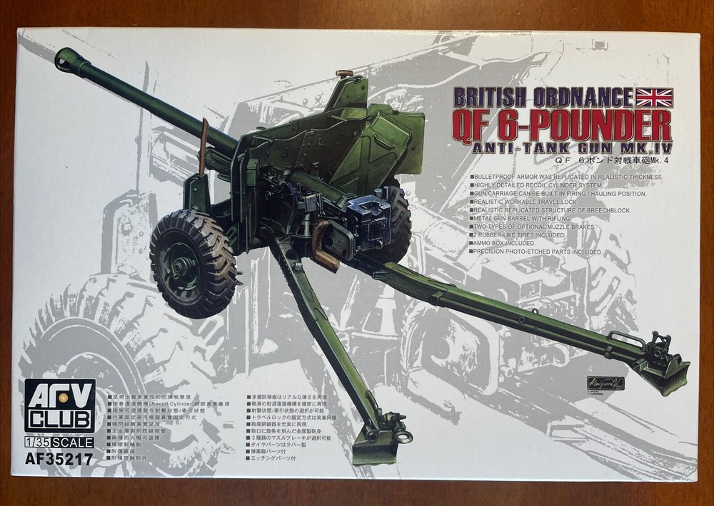 British Ord. QF 6-Pounder ATG Mk.IV 1/35 Scale AFV Club Unassembled Kit#AF35217