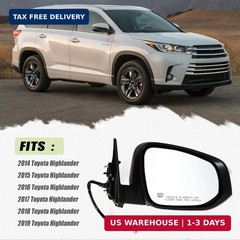 Right Passenger side Mirror Fits 2014-2019 Toyota Highlander With Power Glass