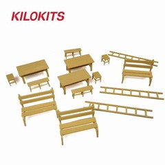 KILOKITS 1/35 Plastic Table Bench Chair Dioramas Street Scenery Model Kits