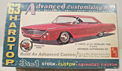 ORIGINAL VINTAGE 3 in 1 AMT 1963 BUICK ELECTRA HARDTOP UNBUILT OPEN KIT #6523