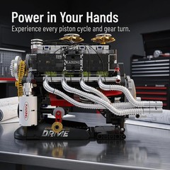 V8 Engine Model Kit Transparent Cylinder Head Engine Building Scale Model Kit