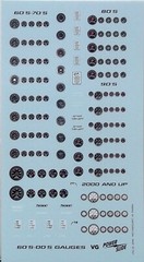 NASCAR DECAL 60’s-’00’s VINTAGE RACE CAR DASHBOARD GAUGES DETAIL GOODIE SHEET