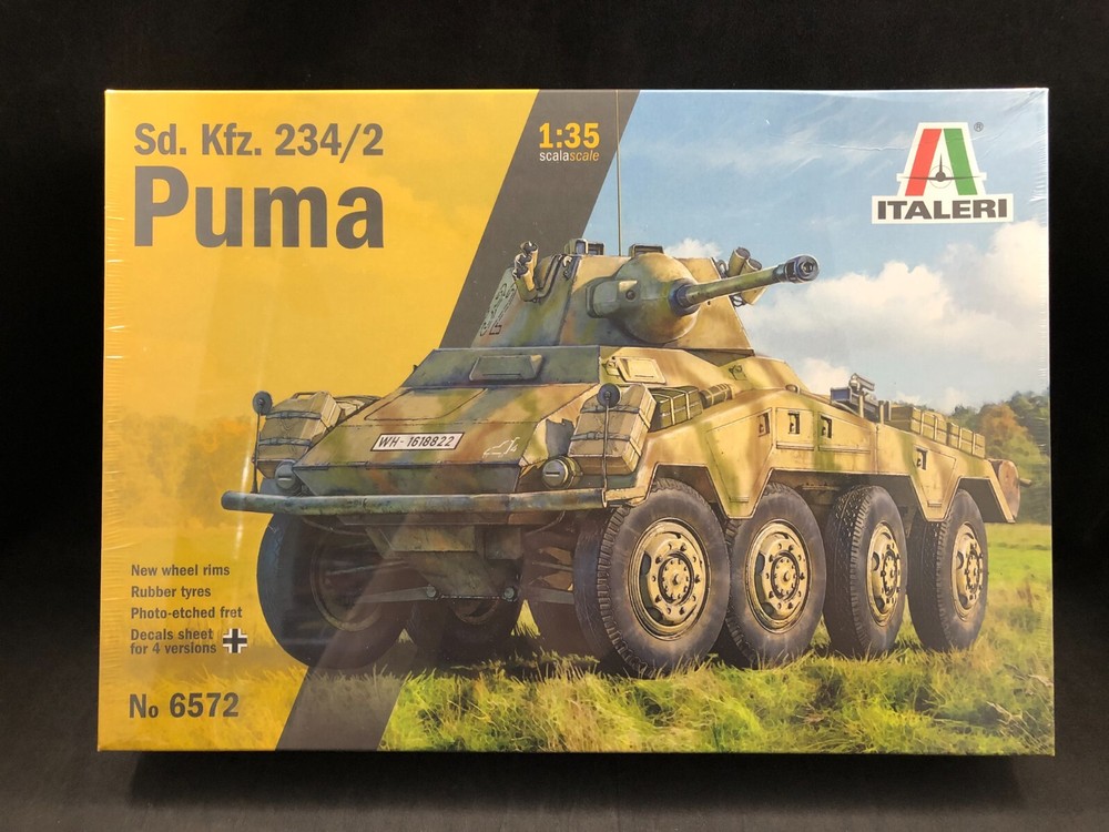 Italeri Sd. Kfz. 234/2 Puma Armored Car – 1:35 Scale Plastic Model Kit 6572 NISB