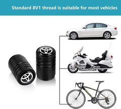 4PCS Tire Valve Stem Caps for Toyota RAV4 Highlander Prius Avalon Black