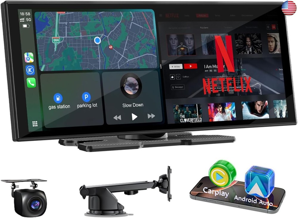 Upgraded 11″ CarPlay Screen for Car, Built-in Net-Flix/YouTube/TikTok and Other