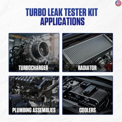 Turbo System Leakage Tester Kit with 4 Pairs of Stepped Adapters 1-3/8″ to