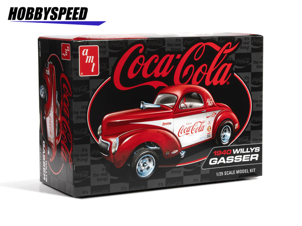 AMT 1940 WILLYS COUPE COKE RACE TEAM PLASTIC MODEL CAR KIT 1/25 sk 2 AMT1492 NEW