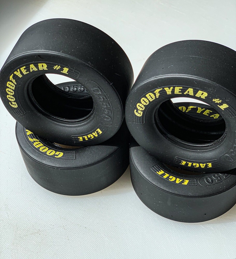 Set of 4 1/8 Scale Goodyear Eagle # 1 Drag Slick Tires for REVEL 1:8 Model Car