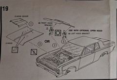 64 DODGE 330 COLOR ME GONE – HOOD – LINDBERG 72156 – MODEL CAR KIT PARTS LOT