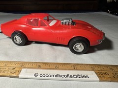 Vintage 1970’s 1968 Chevrolet Corvette Red Processed Plastic Co Toy Car Chevy
