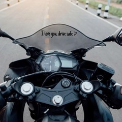4Pcs I Love You Drive Safe Mirror Sticker, Cute Black&White, Blackwhite-4pcs