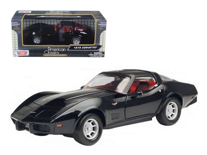 Motormax 73244BK 1/24 1979 Chevrolet Corvette Black Diecast Car Model