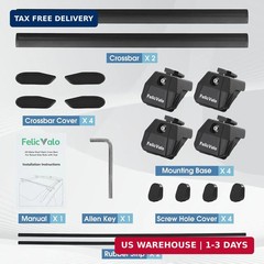 FelicValo 53″ All-Metal 330 lbs Roof Rack Cross Bars with T-Slot, Universal Fit