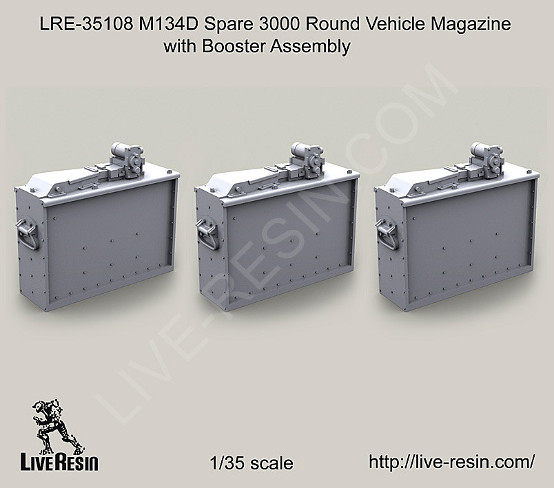 Live Resin 1/35 LRE-35108 M134D Spare 3000 Round Vehicle Magazine (2)