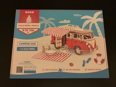 ROKR Vintage Volkswagen Red Camper Van Model Kit 1:14 Scale