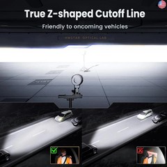 HWSTAR Pair New 1000% Bright Anti-glare 7 Inch Led Headlights Round Compatible