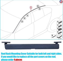 Jaronx Compatible with BMW Roof Rack Port Cover (Black Sapphire Metallic) for 5