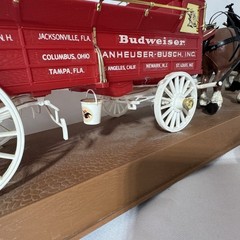 VTG AMT Budweiser Clydesdales 8 Horse & Red Wagon Hitch Kit Built Plastic 35.5”