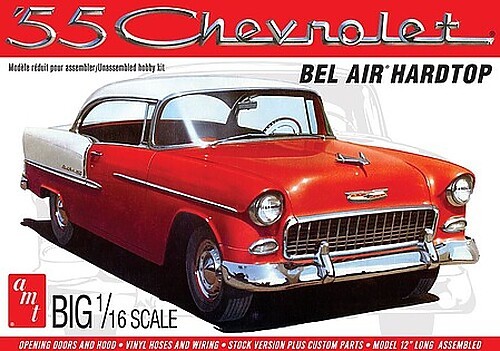 AMT ’55 Chevy Bel Air Hardtop – Plastic Model Car Kit – 1/16 Scale – #1452