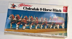 Vintage AMT Budweiser Clydesdale 8-Horse Hitch 1/20 Model Kit #7702 1978