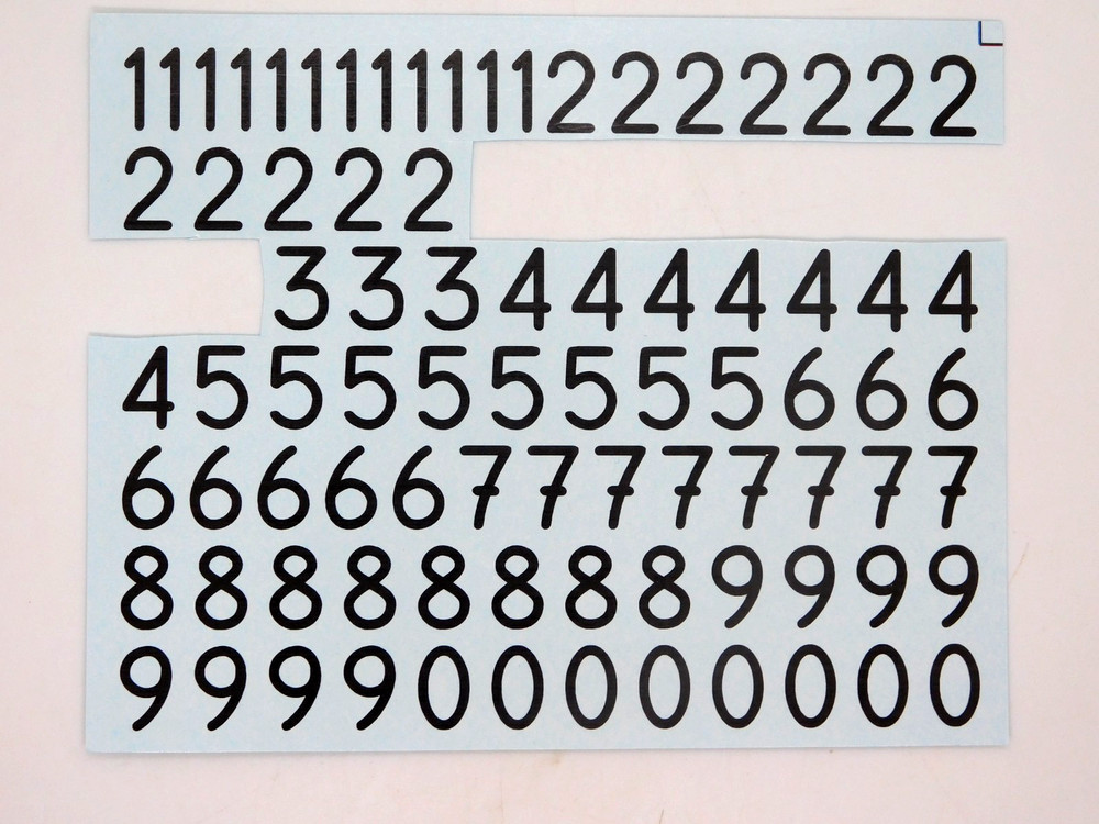 Decal Race Car Numbers European 7 PARTIAL .5 Inches Tall 14cm High 1:24 1:25