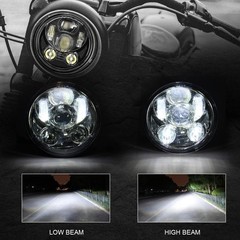 5-3/4 5.75 inch Black Aluminum Metal Head light Compatible with Sportster, Co…