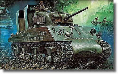 Academy M4A2 75 Pacific Theater USMC Tank – Plastic Model Military Vehicle Kit