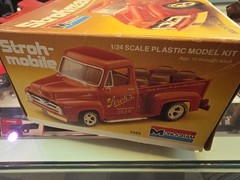 MONOGRAM 1955 FORD PICK-UP STROHMOBILE 1:24 MODEL KIT Partially Completed.
