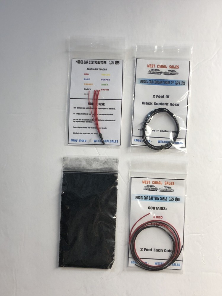 Model Car Detail Kit Red Distributor Coolant Hose Battery Cable Flocking