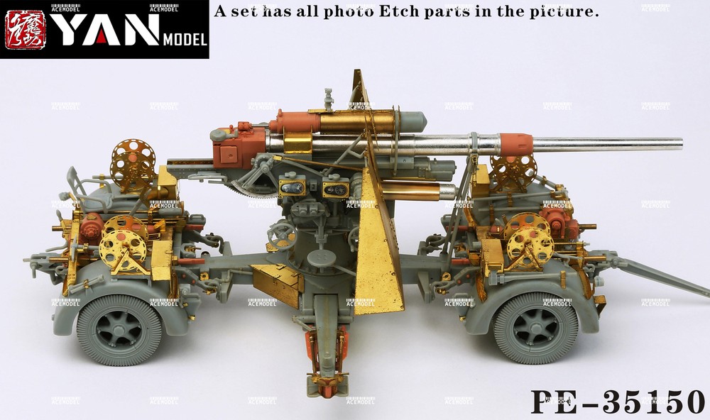 1/35 German 88mm Flak 36/37 Full PE Set w/Barrel&3D Resin for Dragon 6923/6260