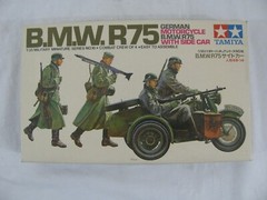 Tamiya 1/35 Scale German BMW R75 Motorcycle & Sidecar w/ Figures #MM-116 NIB