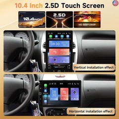 10.4″ Single Din Single Din Touchscreen Car Stereo Wireless Carplay&