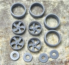 1/24 Scale: 24-Inch “Vista” Wheels And Tires; Resin;1/25