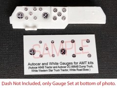 AUTOCAR and WHITE GAUGE FACES for 1/25 scale AMT truck kits — PLEASE READ DESC