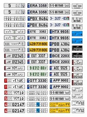 1/25 1/25 scale model car assorted Persian Gulf license plates tags