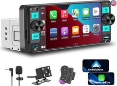 Single Din Radio Car Stereo with Wireless Apple CarPlay,Single Din Touchscreen
