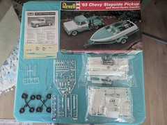 Revell ’65 Chevy Stepside Pickup & Hemi-Hydro Combo. SEALED INSIDE.