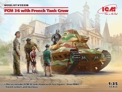 ICM 35338 Plastic model Tank kit 1:35 FCM 36 with French Tank Crew kits model