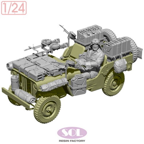 1/24 WWII British SAS 1/4ton 4×4 Patrol car Conversion Kit Ver.2