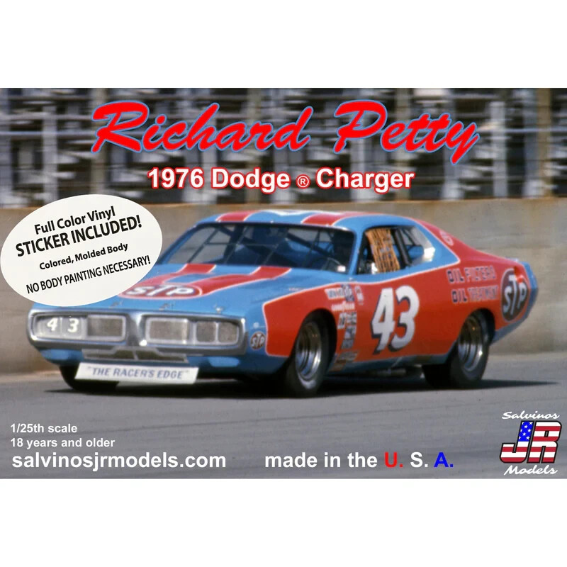 1/24 Richard Petty 1976 Dodge Charger Plastic Model Car Kit w/Vinyl