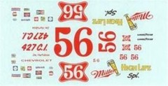 Winscals #56 Miller High Life Spl 1972 Jim Hurtibise Nascar decal