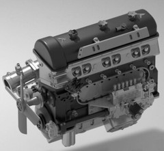 MERCEDES 300SL GULLWING W198 engine 3D print 1:8 1:12 1:18 1:24 1:32 1:35 scale