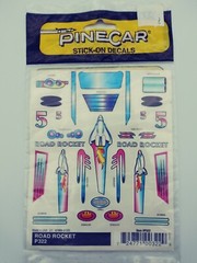 Vintage PineCar Stick-on Decals Road Rocket P322 1998
