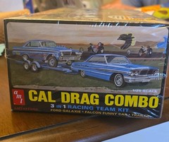 AMT Cal Drag Combo 3-in-1 1:25 Ford Galaxie Falcon Trailer Model Kit AMT1223/06