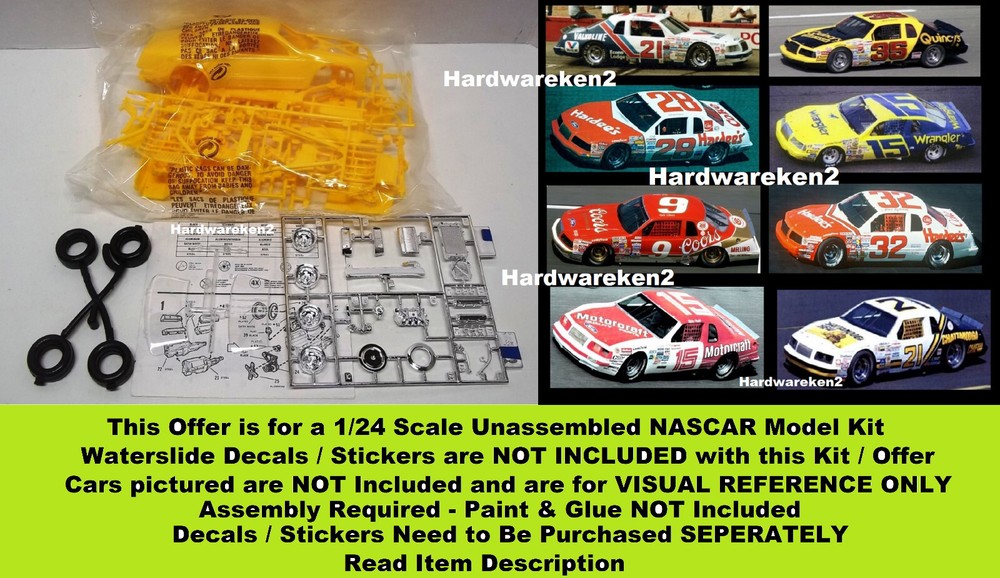 DONOR 1983-1986 NASCAR FORD THUNDERBIRD STOCK CAR KIT – YELLOW- MONOGRAM 1/24