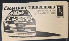 Bill Elliott Coors Light Ford Thunderbird AMT/ERTL 1:25 6740 NIOB