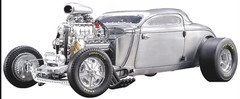Dragster Race Car w/55Chevy57 Corvette Engine Hot Rat Rod24Drag1:18Built Model12