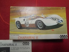 Vintage 1965 Hawk 1/32 Scale Chaparral ll Model Kit built open box Slot Car body
