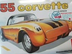 1955 CORVETTE BUILD STOCK OR DRAG MODEL KIT 1/25 SCALE AMT-683/12 NEW AND SEAL