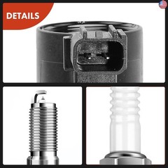 A-Premium Set of 4 Ignition Coil Pack and Iridium Spark Plugs Compatible with